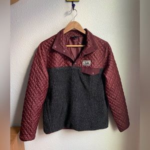 Patagonia Mixed Media Snap-T Pullover Quilted Small Drumfire Red